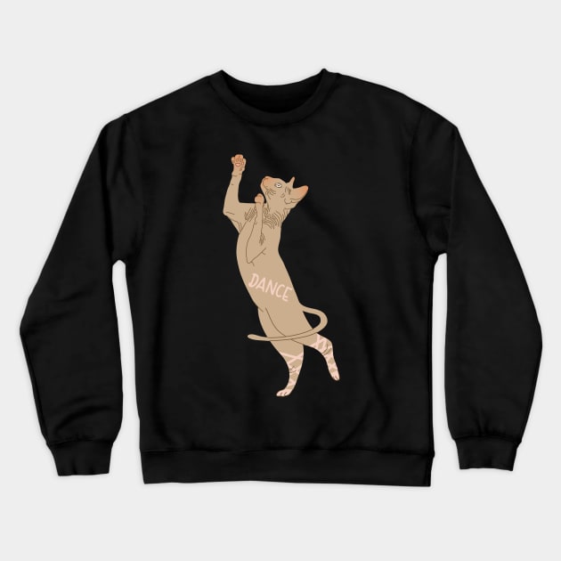 sphinx cat dancing ballet Crewneck Sweatshirt by Wlaurence
